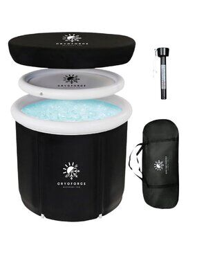 Large Ice Bath for Athletes - Portable Free Standing Cold Plunge Tub for Outdoor